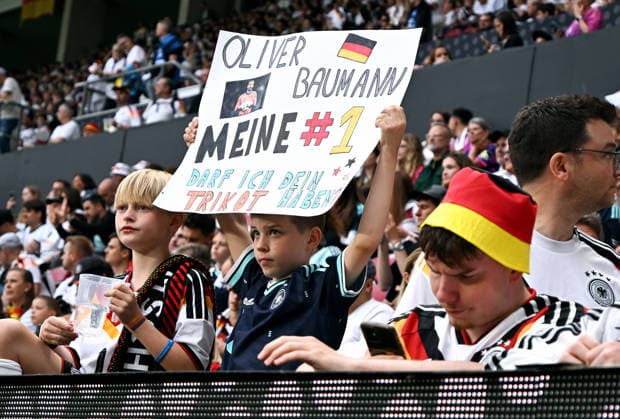 Soccer, international match, men, MEWA Arena Mainz Germany Finland Oliver Baumann Fan Feature, symbol, symbol image, single image