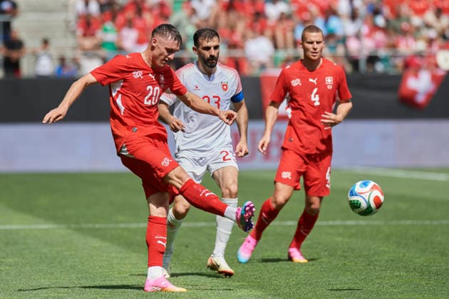 Soccer World Cup 2026 preparation match Switzerland vs. Jordan, St Gallen, Switzerland St Gallen, Switzerland 31 May 2026 Michel Aebischer at the World Cup 2026 preparation match Switzerland vs. Jordan in St Gallen