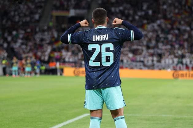 Deniz Undav 26 Germany makes a cheering pose after his goal for 1 0, joy, emotion, Germany vs Finland, football, men, UEFA, friendly, friendly match, DFB, 2025 2026 season, 31 05 2026 Mainz Rhineland Palatinate Germany Copyright: xkolbert-press MartinxAgüerax