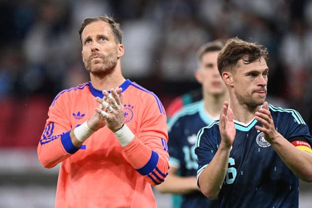 Final cheer, cheering, jubilation, enthusiasm, joy, emotion Goalkeeper Oliver BAUMANN GER and Joshua KIMMICH GER Germany GER Finland FIN 4 0 Soccer international, friendly match, on 3105 2026, Mewa Arena Mainz Germany UEFA regulations prohibit any use of photographs as image sequences and or quasi video Â