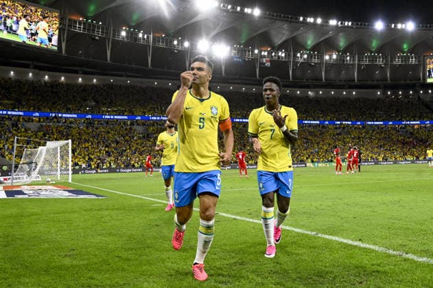 RIO DE JANEIRO, BRAZIL - MAY 31: Casemiro of Brazil celebrates after scoring the team s second goal during the International Friendly, Länderspiel, Nationalmannschaft match between Brazil and Panama at Maracana Stadium on May 31, 2026 in Rio de Janeiro, Brazil (Photo by Andre Ricardo Sports Press Photo SPP) Copyright: xSportsxPressxPhotox Sportspressphoto_SPR158455