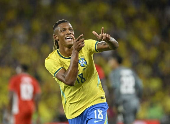 RIO DE JANEIRO, BRAZIL - MAY 31: Danilo Santos of Brazil celebrates after scoring the team s sixth goal during the International Friendly, Länderspiel, Nationalmannschaft match between Brazil and Panama at Maracana Stadium on May 31, 2026 in Rio de Janeiro, Brazil (Photo by Andre Ricardo Sports Press Photo SPP) Copyright: xSportsxPressxPhotox Sportspressphoto_SPR158586