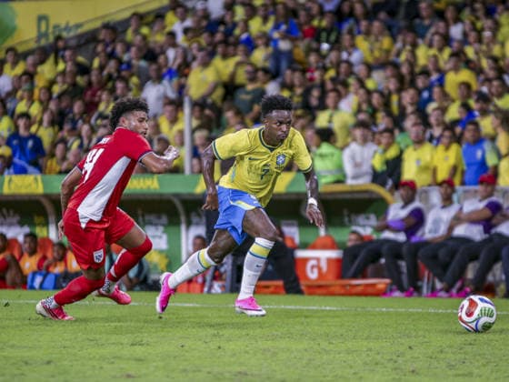 RIO DE JANEIRO, BRAZIL - MAY 31: Vinicius Junior leads a counter attack during an International Friendly, Länderspiel, Nationalmannschaft match between Brazil and Panama at Estádio Jornalista Mário Filho (Maracanã) on May 31, 2026 in Rio de Janeiro, Brazil. (Photo by Natalia Leal Sports Press Photo) Copyright: xx Sportspressphoto_SPR158673