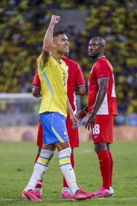 RIO DE JANEIRO, BRAZIL - MAY 31: Casemiro celebrates a goal during an International Friendly, Länderspiel, Nationalmannschaft match between Brazil and Panama at Estádio Jornalista Mário Filho (Maracanã) on May 31, 2026 in Rio de Janeiro, Brazil. (Photo by Natalia Leal Sports Press Photo) Copyright: xx Sportspressphoto_SPR158679