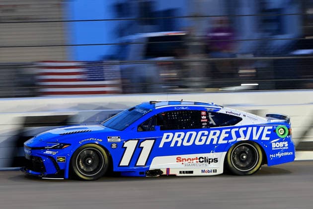 NASHVILLE, TN - MAY 31: Denny Hamlin ( 11 Joe Gibbs Racing Progressive Insurance Toyota) races down the back stretch during the running of the NASCAR, Motorsport, USA Cup Series Cracker Barrel 400 on May 31, 2026 at Nashville Superspeedway in Lebanon, TN. (Photo by Jeff Robinson Icon Sportswire) AUTO: MAY 31 NASCAR Cup Series Cracker Barrel 400 EDITORIAL USE ONLY Icon26053121159400