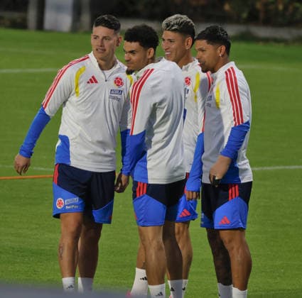 Colombia national team, Nationalteam Training Ahead Of The 2026 World Cup James Rodriguez, Luis Diaz, Jorge Carrascal, and Juan Camilo Hernandez, players for the Colombian national team, train in Bogota, Colombia, on May 31, 2026, ahead of the 2026 World Cup. Bogota Colombia Copyright: xDanielxGarzonxHerazox originalFilename:garzonherazo-colombia260531_np28w.jpg