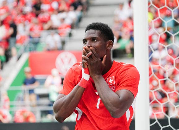 31 05 2026 Switzerland St Gallen Soccer season 2025 2026 Switzerland Jordan 4 1 picture, Breel Embolo SUI single picture action