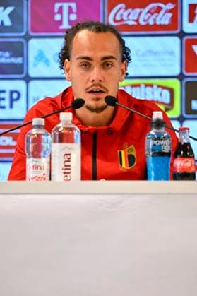 Croatia vs Belgium - friendly match - media activities 01 06 2026 RIJEKA, CROATIA - JUNE 01 : Theate Arthur defender of Belgium pictured during a press conference, PK, Pressekonferenz prior the friendly match between Croatia and Belgium ahead of the FIFA World Cup, WM, Weltmeisterschaft, Fussball 2026 on June 01, 2026 in Rijeka, Croatia, 01 06 2026 Rijeka Croatia  Copyright: xTomasxSiskx