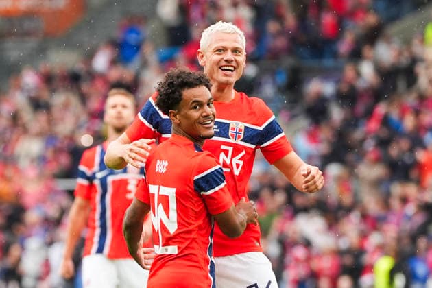 Private international football match Norway Sweden Oslo 20260601 Norway s Julian Ryerson and Antonio Nusa celebrate 1 0 during the private international men s football match between Norway and Sweden at Ullevaal Stadium Photo Lise Aserud NTB Oslo Norway EDITORIAL USE ONLY RESTRICTED USE FOR BETTING COMPANIES  Copyright: xLisexAserudx xNTBx