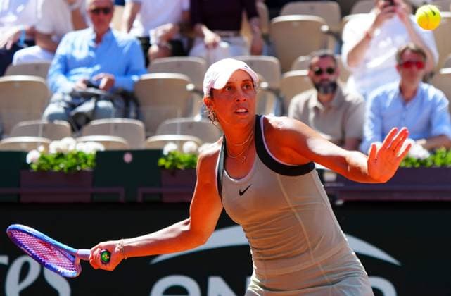 Madison Keys in fourth round action French Open Tennis, Day Nine, Tennis, Roland Garros, Paris, France - 01 Jun 2026Paris Roland Garros France EDITORIAL USE ONLY No use with unauthorised audio, video, data, fixture lists, club league logos or live services. Online in-match use limited to 120 images, no video emulation. No use in betting, games or single club league player publications.  Copyright: xJavierxGarcia Shutterstockx 16898326bo