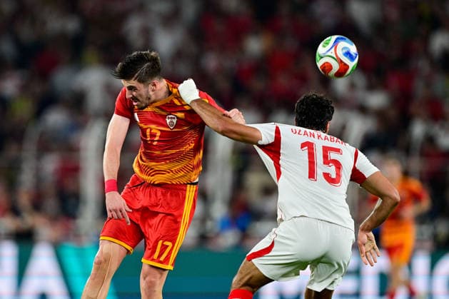 Turkiye v North Macedonia - Friendly match ISTANBUL, TURKIYE - JUNE 1: Ozan Kabak of Turkiye competes against Azer Omeragikj of North Macedonia during the International Friendly, Länderspiel, Nationalmannschaft match between Turkiye and North Macedonia at Chobani Stadium, on June 1, 2026, in Istanbul, Turkiye. Cem Tekkesinoglu Anadolu Istanbul Turkey. Editorial use only. Please get in touch for any other usage.  Copyright: x2026xAnadoluxCemxTekkesinoglux