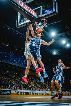 Basketball Berlin 01 06 2026 Season 2025 2026 EasyCredit BBL 1 Bundesliga Men, Men Playoffs Semifinal Game 2 Alba Berlin BMA365 Bamberg Baskets Austin Crowley Bamberg, No 55 Michael Rataj Alba Berlin, No 21
