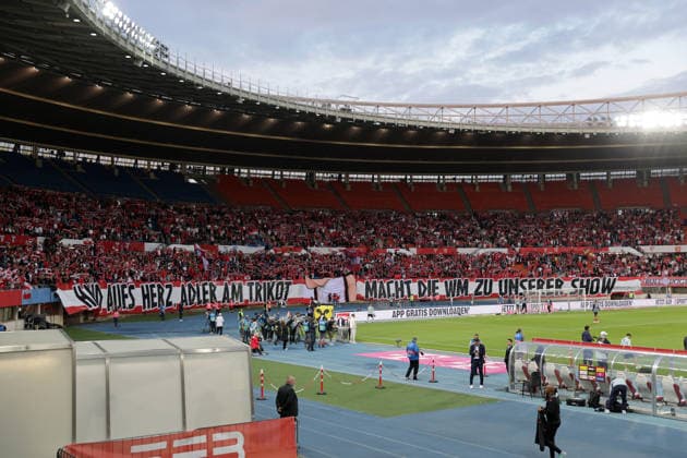 SOCCER - AUT vs TUN, test match VIENNA,AUSTRIA,01.JUN.26 - SOCCER - OEFB international test match, Austria vs Tunisia. Image shows fans of Austria.  GEPAxpictures xWalterxLuger