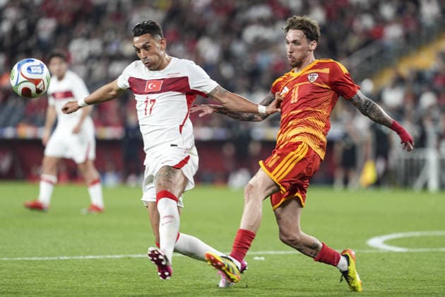 Turkiye v North Macedonia - Friendly match ISTANBUL, TURKIYE - JUNE 1: Irfan Can Kahveci (17) of Turkiye in action against Darko Churlinov (11) of North Macedonia during the International Friendly, Länderspiel, Nationalmannschaft match between Turkiye and North Macedonia at Chobani Stadium, on June 1, 2026, in Istanbul, Turkiye. Beyza Comert Anadolu Istanbul Turkey. Editorial use only. Please get in touch for any other usage.  Copyright: x2026xAnadoluxBeyzaxComertx
