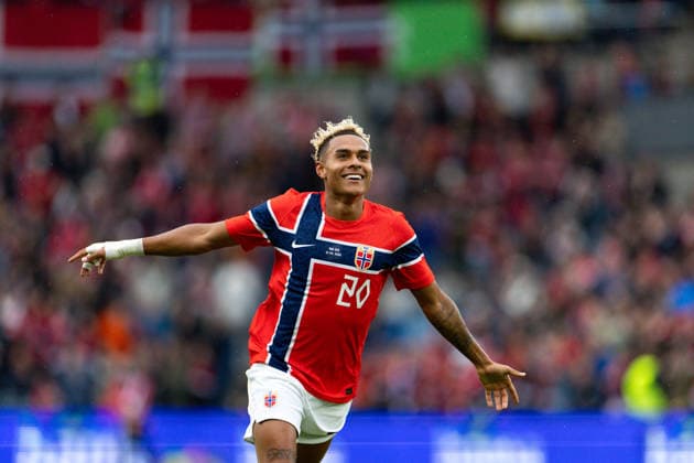 OSLO, NORWAY - JUNE 01: Antonio Nusa of Norway celebrates after scoring during the International Friendly, Länderspiel, Nationalmannschaft match between Norway and Sweden at Ullevaal Stadium on June 01, 2026 in Oslo, Norway. (Photo by Ane Frosaker Sports Press Photo) Copyright: xAnexFrosakerx xSPPx Sportspressphoto_SPR159536