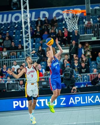 WARSZAWA 01.06.2026 KOSZYKOWKA 3X3 MECZ MEZCZYZN: SERBIA - HISZPANIA FIBA 3X3 WORLD CUP BASKETBALL WOMEN MATCH IN WARSAW: SERBIA - SPAIN GUIM EXPOSITO STRAHINJA STOJACIC FOT. MACIEJ GRONAU FOTOPYK NEWSPIX.PL --- newspix.pl POLAND OUT! 