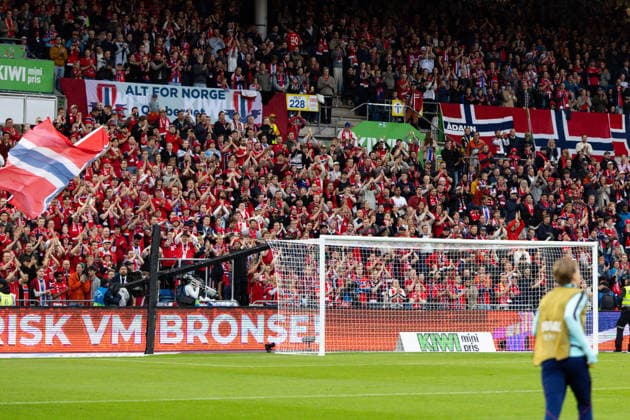 OSLO, NORWAY - JUNE 01: Supporters of Norway are seen during the International Friendly, Länderspiel, Nationalmannschaft match between Norway and Sweden at Ullevaal Stadium on June 01, 2026 in Oslo, Norway. (Photo by Ane Frosaker Sports Press Photo) Copyright: xAnexFrosakerx xSPPx Sportspressphoto_SPR159620