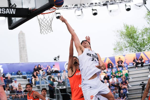 June 1, 2026, Warsaw, Masovian Voivodeship, Poland: New ZealandÃ¢â‚¬â ¢s CHRIS MARTIN (21) and NetherlandsÃ¢â‚¬â ¢ BRYAN ALBERTS (8) in action during a FIBA 3x3 Basketball World Cup menÃ¢â‚¬â ¢s Pool C game between Netherlands and New Zealand in Warsaw, Poland. Warsaw Poland - ZUMAk204 20260601_zip_k204_058 Copyright: xRomanxKozielx