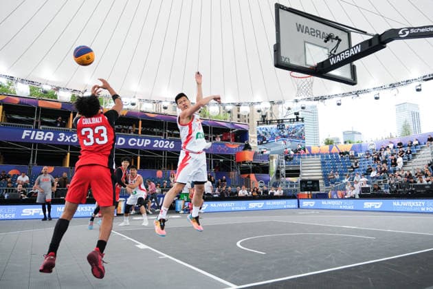 June 1, 2026, Warsaw, Masovian Voivodeship, Poland: JapanÃ¢â‚¬â ¢s SOULEYMANE COULIBALY (33) and ChinaÃ¢â‚¬â ¢s XINGRUI WU (13) in action during a FIBA 3x3 Basketball World Cup menÃ¢â‚¬â ¢s Pool C game between China and Japan in Warsaw, Poland. Warsaw Poland - ZUMAk204 20260601_zip_k204_023 Copyright: xRomanxKozielx