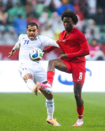June 1, 2026, Edmonton, Ab, CANADA: Canada s Ismael Kone (8) battles against Uzbekistan s Oston Urunov (11) during first half World Cup Friendly soccer action in Edmonton on Monday, June 1, 2026. Canada News - June 1, 2026  - ZUMAc35_ 20260601_zaf_c35_083 Copyright: xCodiexMclachlanx