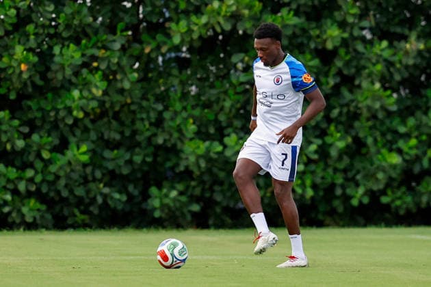 June 1, 2026, Fort Lauderdale, Florida, USA: Haiti forward Derrick Etienne Jr (7) is seen at a training session prior to a pre 2026 FIFA World Cup, WM, Weltmeisterschaft, Fussball Friendly game against New Zealand. Fort Lauderdale USA - ZUMAa257 20260601_zsp_a257_034 Copyright: xChrisxArjoonx