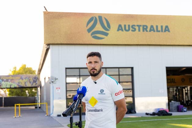 Australian national soccer team prepares for FIFA World Cup, WM, Weltmeisterschaft, Fussball Socceroos player Mathew Leckie speaks during media availability at the Soccerroos facility at the Oakland Roots Sports Club in Alameda, California, USA, 01 June 2026. The Australian National Soccer team prepares for the upcoming 2026 FIFA World Cup in Canada, Mexico, and USA from 11 June to 19 July. ALAMEDA California United States  Copyright: xJASONxHENRYx