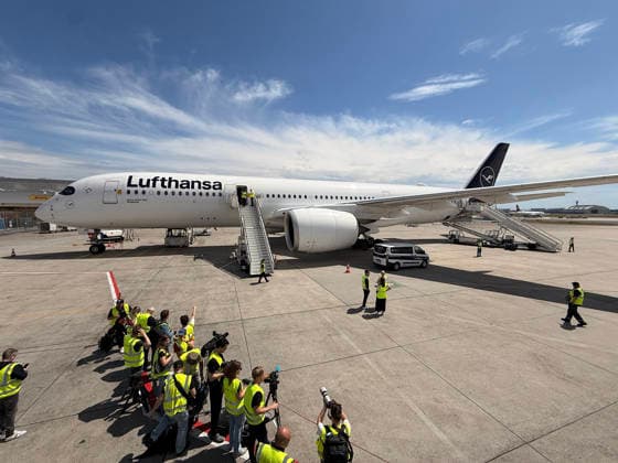 Lufthansa A350 900 Wuppertal ready for the national team to board Frankfurt 02 06 2026 German national team departing for the World Cup in the USA