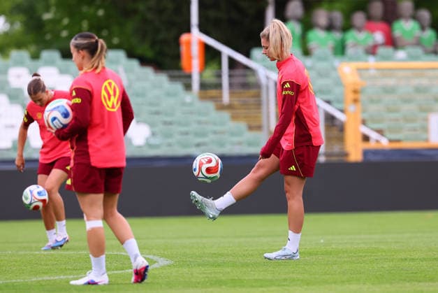 Germany Denmark Training U23 Women Leipzig, 03 06 2026, Alfred Kunze Sportpark, Soccer, U23 Women, Final training before tomorrows international match GERMANY GER vs DENMARK DEN , In the picture Julia Landenberger re , GER, RB Leipzig , Picture Point