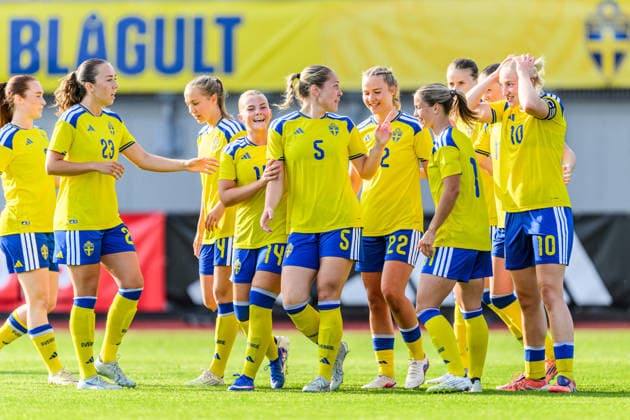 260603 Alice Bergström of Sweden celebrates scoring 1 0 during the U23 womenÂs international friendly football match between Sweden and Norway on June 3, 2026 in Kalmar Photo Suvad Mrkonjic BILDBYRAN COP 170 SM0467 fotboll football soccer fotball u23 under 23 sverige sweden norge norway dam bbeng jubel  Copyright: SUVADxMRKONJIC BB260603SM089