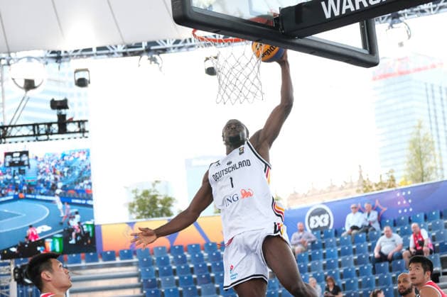 Basketball, FIBA 3x3 WM in Warschau, Männer, Deutschland - China June 3, 2026, Warsaw, Masovian Voivodeship, Poland: Germany s DENZEL AGYEMAN (1) in action during a FIBA 3x3 Basketball World Cup men s Pool C game between Germany and China in Warsaw, Poland. Basketball 2026: FIBA 3x3 World Cup Men s Pool C: Germany 22:12 China  - ZUMAk204 20260603_zip_k204_006 Copyright: xRomanxKozielx
