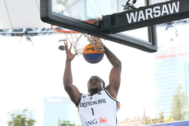 Basketball, FIBA 3x3 WM in Warschau, Männer, Deutschland - China June 3, 2026, Warsaw, Masovian Voivodeship, Poland: Germany s DENZEL AGYEMAN (1) in action during a FIBA 3x3 Basketball World Cup men s Pool C game between Germany and China in Warsaw, Poland. Warsaw Poland - ZUMAk204 20260603_zip_k204_007 Copyright: xRomanxKozielx
