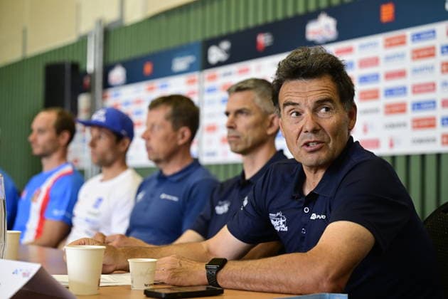 Kanu, ICF Slalom Weltcup in Prag - Troja, PRessekonferenz The World Cup Organizing Committee Chairman Jiri Rohan, right, attends a press conference, PK, Pressekonferenz prior to ICF Canoe Slalom World Cup 2026 on June 3, 2026, in Prague, Czech Republic. World Cup slalom races to be held June 5-7 in Troja, Prague. (CTKxPhoto RomanxVondrous) CTKPhotoP2026060305175  CTKPhotoP2026060305175