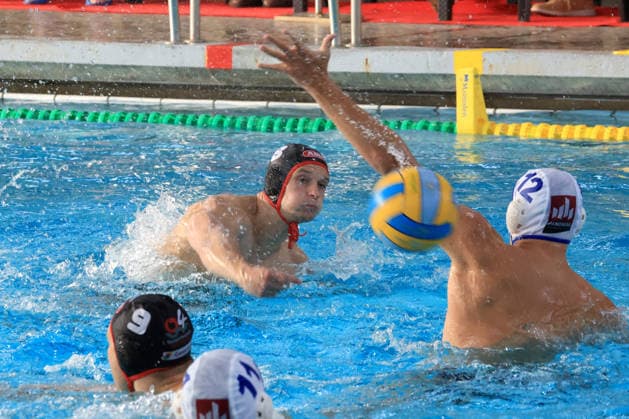 DEU, DWV, 1 WBB, Spandau04 vs Waspo Hannover, 03 06 2026, Schwimmhalle Schoeneberg, Berlin, DEU, DWV, 1 WBB, Spandau04 vs Waspo Hannover, in the picture Yannek Chiru Spandau04 8 , Mark Gansen Waspo Hannover 12 nordphotoxGmbHx xEngler nph00076