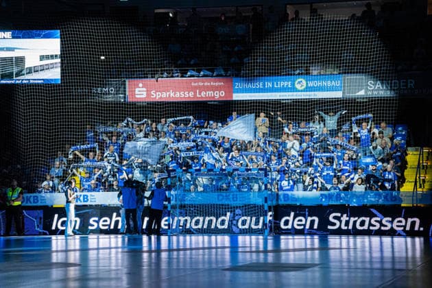 TBV Lemgo Lippe GER vs SC DHfK Leipzig GER , Handball, Daikin Handball Bundesliga, 33 Matchday, 3 6 2026, Season 2025 2026, Lemgo The fans of TBV Lemgo Lippe GER before the match Lemgo Phoenix Contact Arena Germany