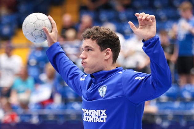 2026 06 03, xkwix, Handball, HBL, TBV Lemgo Lippe SC DHfK Leipzig, PHOENIX CONTACT arena, 33 Matchday, Season 2025 2026 Constantin Möstl TBV Lemgo Lippe 1 beim aufwaermen Photo xKamilxWilkowskixPressefotoKochx Nordrhein Westfalen Germany