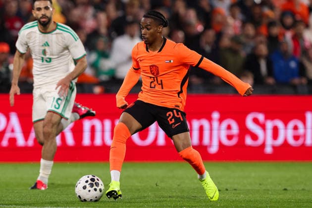 Fußball, Testspiel, Niederlande - Algerien #3 2026-06-03 Netherlands v Algeria - Friendly international football match ROTTERDAM, NETHERLANDS - JUNE 3: Crysencio Summerville of Netherlands in action during the Friendly international football match match between Netherlands and Algeria at Stadion Feijenoord on June 3, 2026 in Rotterdam, Netherlands. Rotterdam Stadion Feijenoord Netherlands Content not available for redistribution in The Netherlands directly or indirectly through any third parties. Copyright: xHansxvanxderxValkx