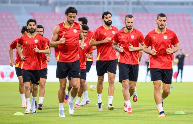 Football, AFC Asian Cup qualifiers, Lebanon national team, training and press conference