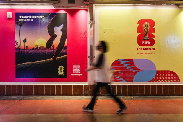 Los Angeles showcases World Cup features ahead of matches FIFA World Cup, WM, Weltmeisterschaft, Fussball signage is seen at Union Station in Los Angeles, California, USA, 03 June 2026. Transit hubs across the city are showcasing tournament graphics ahead of the FIFA World Cup, which will bring international matches and visitors to the region. LOS ANGELES CALIFORNIA UNITED STATES  Copyright: xCHRISxTORRESx