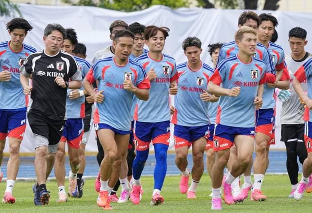 Football: Japan players train in Mexico Members of the Japan men s national football team train on June 3, 2026, during their pre-World Cup camp in Monterrey, Mexico.  A14AA0005617660P