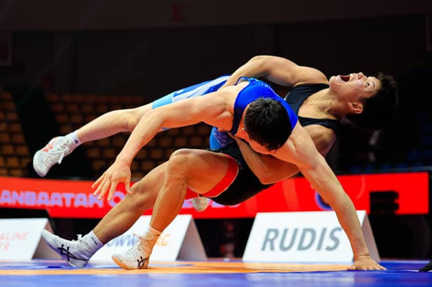 Wrestling Ranking Series Ulaanbaatar Open 82kg GR Imur Temirbekov KGZ df Lkhagvasuren Dashjamts MGL Copyright: xKostadinxAndonovx xUnitedxWorldxWrestlingx Kostadin Andonov United World Wrestling