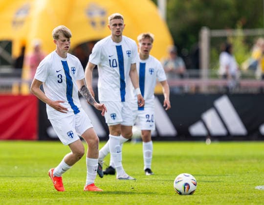 260604 Eetu Turkki of Finland during the under 21 international friendly football match between Sweden and Finland on June 4, 2026 in Kalmar Photo Suvad Mrkonjic BILDBYRAN COP 170 SM0468 fotboll football soccer fotball under 21 u21 sverige sweden finland bbeng  Copyright: SUVADxMRKONJIC BB260604SM030