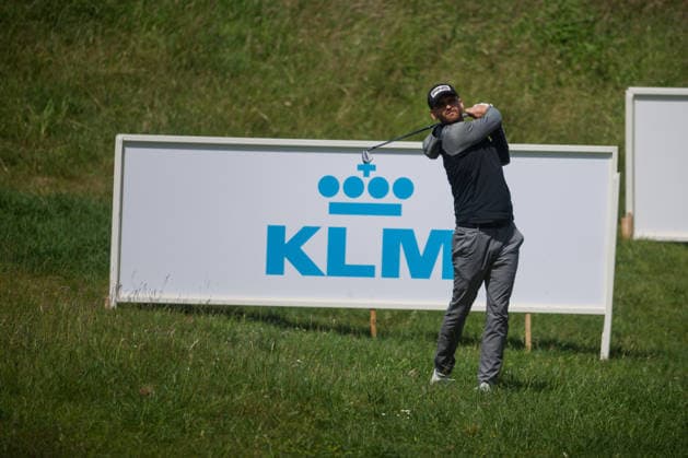 KLM Open - Round 1 Daniel Gavins of England plays his second shot from the bunker of the 10th hole during the first round of the KLM Open at The International in Amsterdam, Netherlands, on June 4, 2026. Amsterdam Netherlands  Copyright: xAndyxAstfalckx originalFilename:astfalck-klmopenr260604_np5j8.jpg