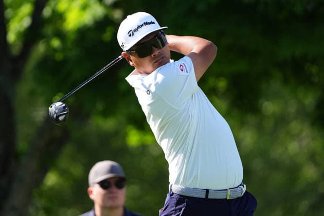DUBLIN, OH - JUNE 04: Ryo Hisatsune of Japan plays his shot from the fifth tee during first round of the Memorial Tournament on June 04, 2026 at the Muirfield Village Golf Club in Dublin, Ohio. (Photo by Jason Mowry Icon Sportswire) GOLF: JUN 04 PGA, Golf Herren the Memorial Tournament presented by Workday EDITORIAL USE ONLY Icon260604020