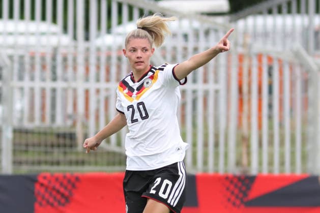 Soccer, U23 Women Germany Denmark, 04 06 26 Julia Landenberger 20, Germany U23, RB Leipzig Soccer, Test match U23 Women Germany Denmark on 04 06 26 at Alfred Kunze Sportpark Leipzig Leutzsch Copyright: xBEAUTIFULxSPORTS JanxKaeferx