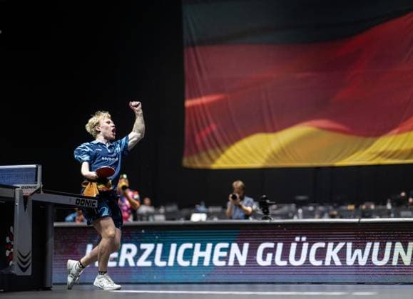 TABLE TENNIS TT FINALS 2026 IN ERFURT FOR EDITORIAL PURPOSES ONLY p 05 06 2026 Erfurt 94 National German Championships Women Men as part of the German TT Finals German Championships Youth 19 Doubles Final in the photo Mio Lukas Wagner SV Siek TTVSH cheers after the match point Germany Thueringen Erfurt Copyright SaschaxFromm Copyright: SaschaxFromm doc865ouy1zu49r90jp7wi ,EDITORIAL USE ONLY Copyright: SaschaxFromm
