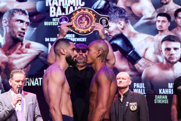 Boxing KUC Box Promotion, Waage, Falkensee, 05 06 2026 Internal German Championship Alen Rahimic GER Eduardo Bajak GER