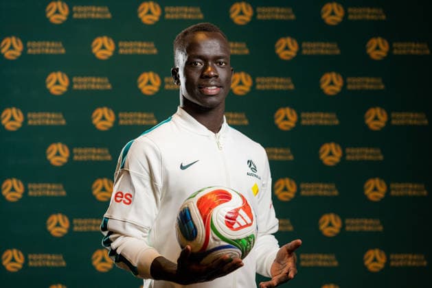 SOCCER AUSTRALIA TRAINING, Soccerros player Awer Mabil at the Claremont Resort in Berkeley, California, United States, Thursday, June 4, 2026. ( NO ARCHIVING Alameda California United States  Copyright: xJasonxHenryx 20260606190025588360