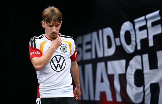 Football, international match, men, World Cup 2026, training of the German national team at Soldier Field, Chicago Lennart Karl GER has to return home injured