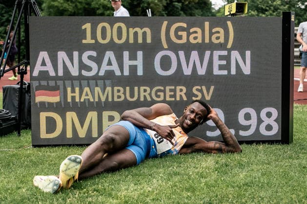Owen Ansah Hamburger SV, 89, 100m Men , GER, Athletics, Athletics, Sparkassen Gala, Regensburg, 06 06 2026, GER, Athletics, Athletics, Sparkassen Gala, Regensburg, 06 06 2026 Regensburg Copyright: xStefanxMayerx EP_SMR