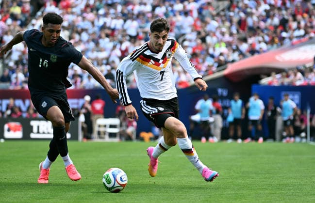 Soccer, International match, Men, Friendly match for the 2026 FIFA World Cup, Soldier Field, Chicago USA Germany 1 2 Kai Havertz GER , Alex Freeman USA Action